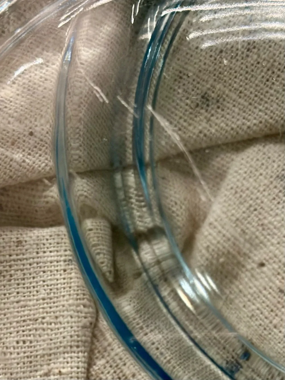 Vintage Soft Blue Clear Glass Octagonal Plates Set of 6 - Picture 4 of 5